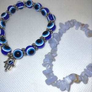 Crystal Chips and Regular bead bracelets lot